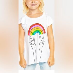 Chaser white t shirt w rainbow and peace sign New‎ 🆕